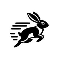 lapin logo noir et blanche. lapin logo conception vecteur