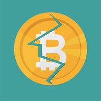 crypto monnaie bitcoin internet argent virtuel. icône de vecteur du bitcoin