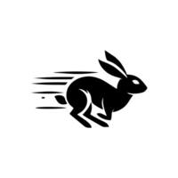 lapin logo noir et blanche. lapin logo conception vecteur