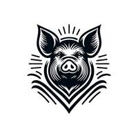 noir animal porc illustration logo silhouette. porc logo conception vecteur