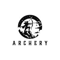 archer logo dessins concept, tir à l'arc silhouette logo dessins , archer sport logo vecteur