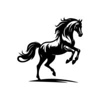 cheval logo conception. permanent étalon logo. noir et blanc cheval logo conception vecteur