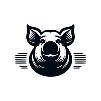 noir animal porc illustration logo silhouette. porc logo conception vecteur