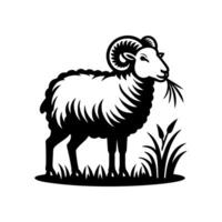 mouton logo conception. illustration de noir mouton vecteur