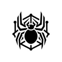 noir araignée logo illustration conception. araignée logo vecteur