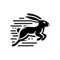 lapin logo noir et blanche. lapin logo conception vecteur