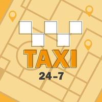 icône de taxi de vecteur. broche de carte avec signe de chèques de taxi. illustration vectorielle vecteur