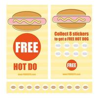 bon cadeau template.vector illustration. concept de restauration rapide - hot-dog gratuit vecteur