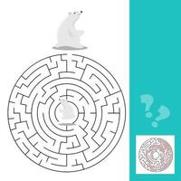 jeu de labyrinthe pour les enfants avec des ours polaires vecteur