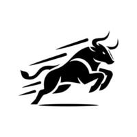 noir et blanc taureau logo. fonctionnement taureau logo vecteur