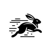 lapin logo noir et blanche. lapin logo conception vecteur