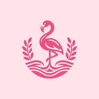 flamant oiseau logo conception, flamant oiseau illustration, magnifique et élégant flamant oiseau conception vecteur