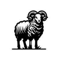 mouton logo conception. illustration de noir mouton vecteur