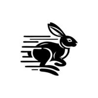 lapin logo noir et blanche. lapin logo conception vecteur