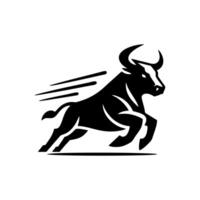 noir et blanc taureau logo. fonctionnement taureau logo vecteur