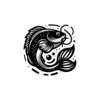 Poisson-chat logo conception inspirations vecteur