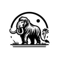 mammouth animal logo conception. dure noir mammouth conception. illustration conception vecteur