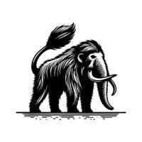 mammouth animal logo conception. dure noir mammouth conception. illustration conception vecteur