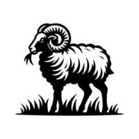 mouton logo conception. illustration de noir mouton vecteur