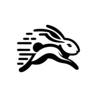 lapin logo noir et blanche. lapin logo conception vecteur