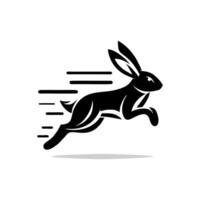 lapin logo noir et blanche. lapin logo conception vecteur