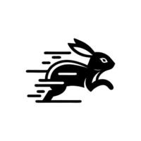 lapin logo noir et blanche. lapin logo conception vecteur