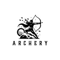 archer logo dessins concept, tir à l'arc silhouette logo dessins , archer sport logo vecteur