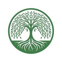 racine arbre logo. racine de le arbre logo symbole illustration conception, chêne arbre ancien logo conception vecteur