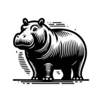 hippopotame logo conception. hippopotame logo signe vecteur