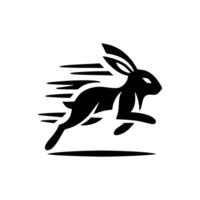 lapin logo noir et blanche. lapin logo conception vecteur