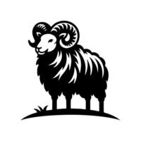 mouton logo conception. illustration de noir mouton vecteur