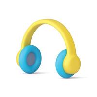 écouteurs bleu acoustique portable accessoire la musique écoute 3d icône réaliste illustration vecteur