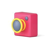caméra photo optique ancien dispositif Zoom lentille la photographie créer isométrique 3d icône réaliste vecteur