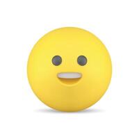 smiley en riant Jaune emoji émoticône content tête personnage 3d icône réaliste illustration vecteur
