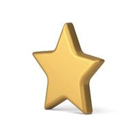 étoile d'or gagnant récompense meilleur qualité un service évaluation médaille métallique badge 3d icône réaliste vecteur