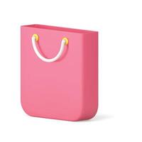 papier achats sac rose pack avec poignées marché marchandise La publicité isométrique 3d icône vecteur