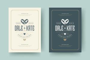 mariage invitations enregistrer le Date cartes conception illustration. vecteur