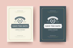 mariage enregistrer le Date invitation carte illustration. vecteur