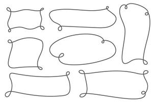 main noyer griffonnage Cadre. ligne esquisser frontière. rectangle et ovale griffonner formes. carré et ellipse contour des boites. décoratif illustration sur blanc Contexte vecteur