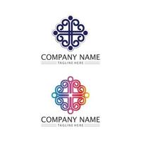 logo de personnes, équipe, succès, travail de personnes, groupe et communauté, vecteur de logo d'entreprise et d'entreprise et soins de conception, icône de la famille logo de réussite