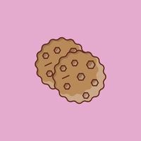 icônes de ligne de couleur de biscuit vecteur