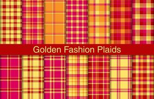 d'or plaid liasses, textile conception, à carreaux en tissu modèle pour chemise, robe, costume, emballage papier imprimer, invitation et cadeau carte. vecteur