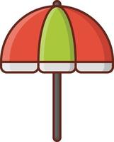 icônes de ligne de couleur de parapluie vecteur