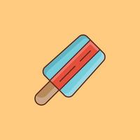 icônes de ligne de couleur de crème glacée vecteur