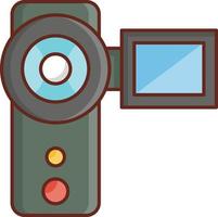 icônes de ligne de couleur de caméra vidéo vecteur