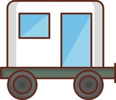 icônes de ligne de couleur de caravane vecteur