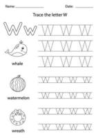 apprendre l'alphabet anglais pour les enfants. lettre w. vecteur