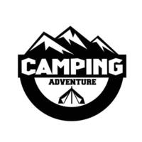 camping aventure logo modèle vecteur