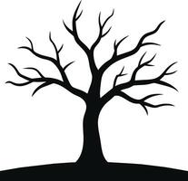 noir mort arbre silhouette isolé pour facile utilisation vecteur