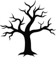 noir mort arbre silhouette isolé pour facile utilisation vecteur